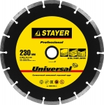 

Круг отрезной алмазный для УШМ STAYER PROFESSIONAL 3660-230_z01