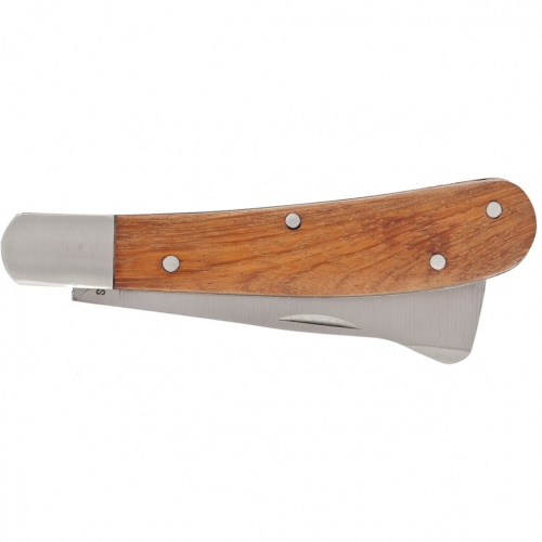 Нож садовый, 173 мм, складной, копулировочный, деревянная рукоятка PALISAD 79002 фото 3