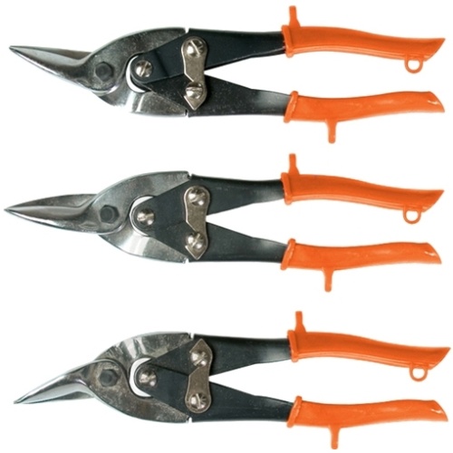 Ножницы по металлу, 250 мм, обрезиненные рукоятки, 3 шт (прямые, левые, правые) SPARTA 783205