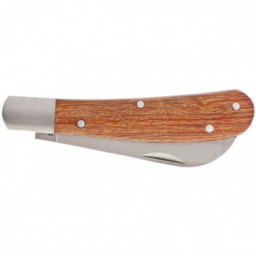 Нож садовый, 173 мм, складной, прямое лезвие, деревянная рукоятка PALISAD 79003 фото 3